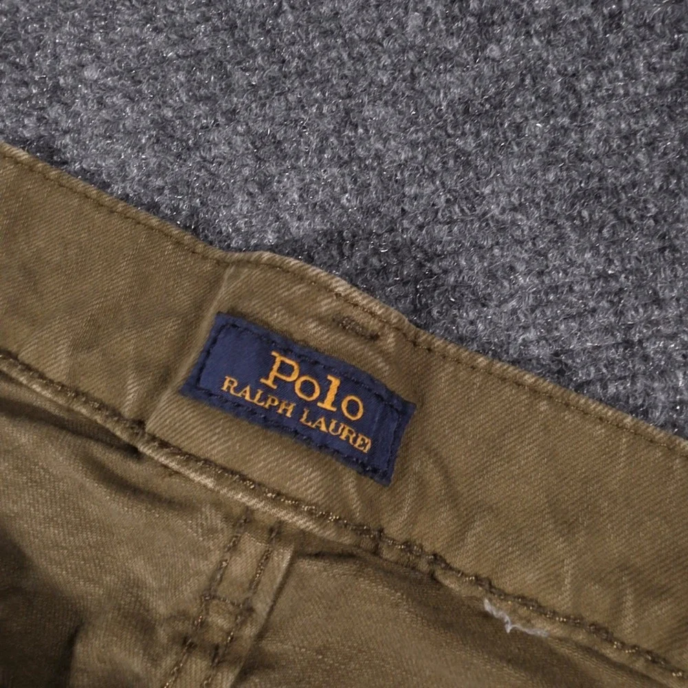 Polo Ralph Lauren Sullivan Slim Jeans Mens 34x32 Olive Green Fading Whiskered